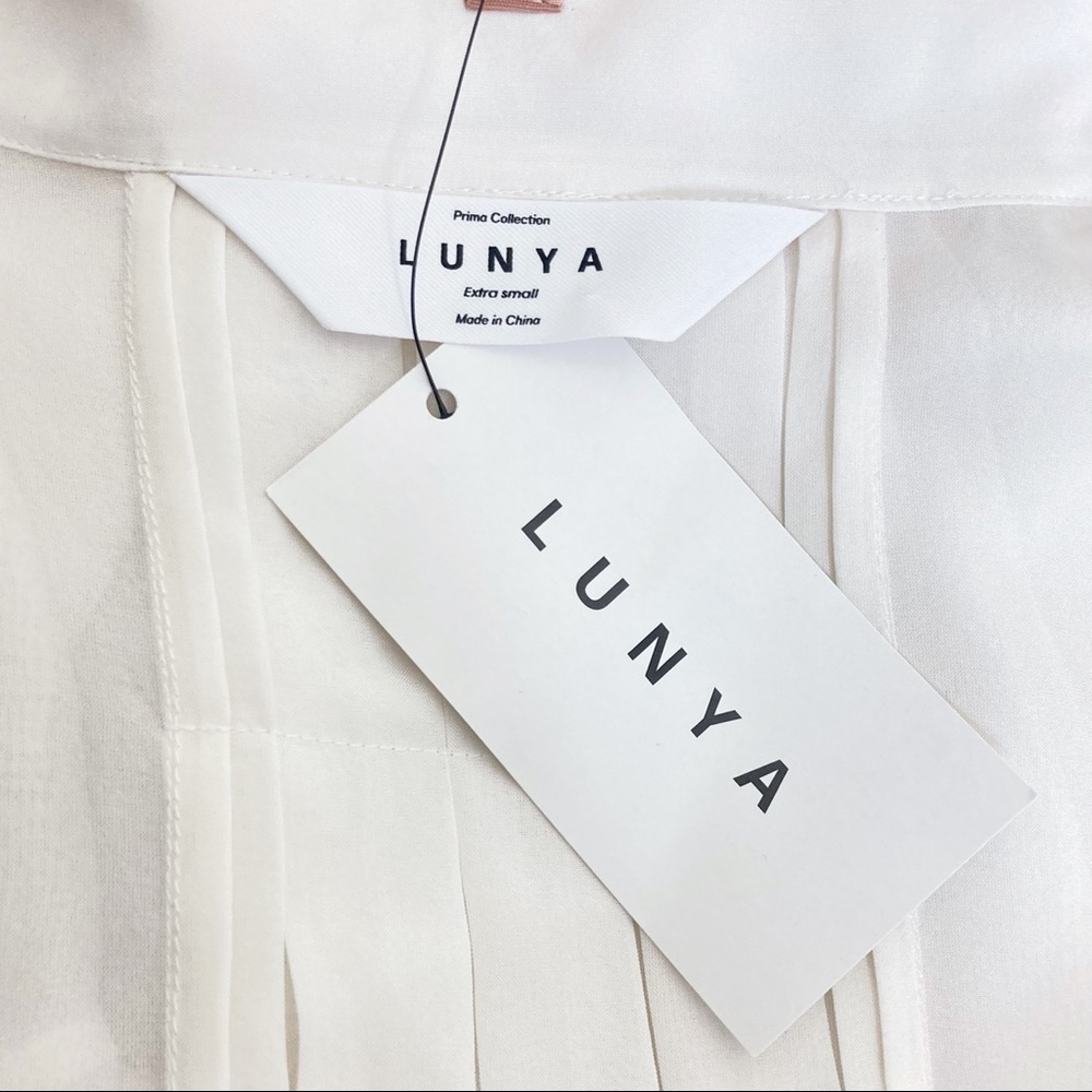 Lunya Long Washable Silk Robe White Starlight XS - Picture 5 of 5